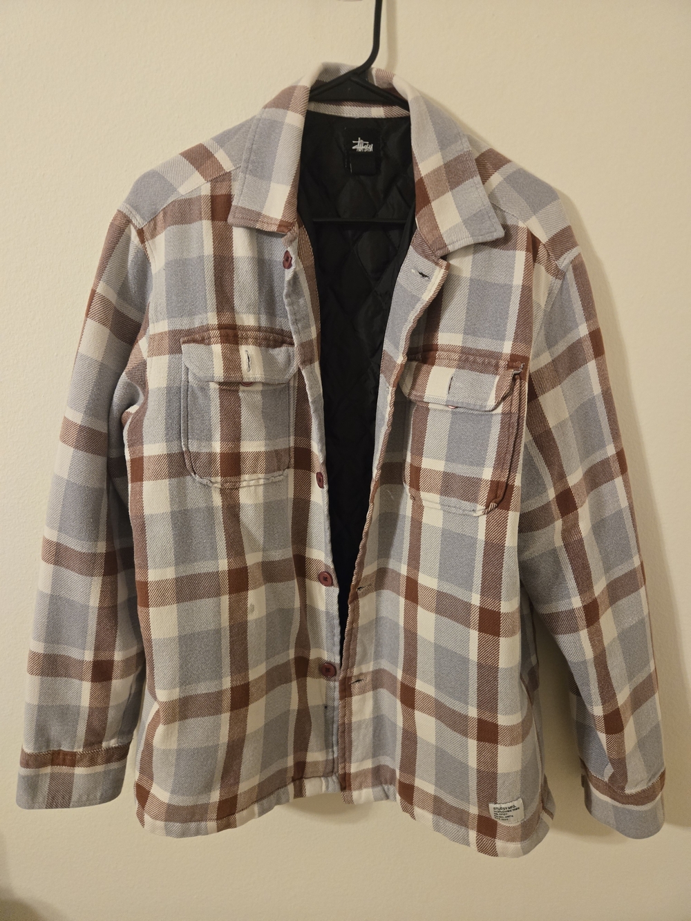Stüssy Quilted Plaid Overshirt Jacket – Size Large